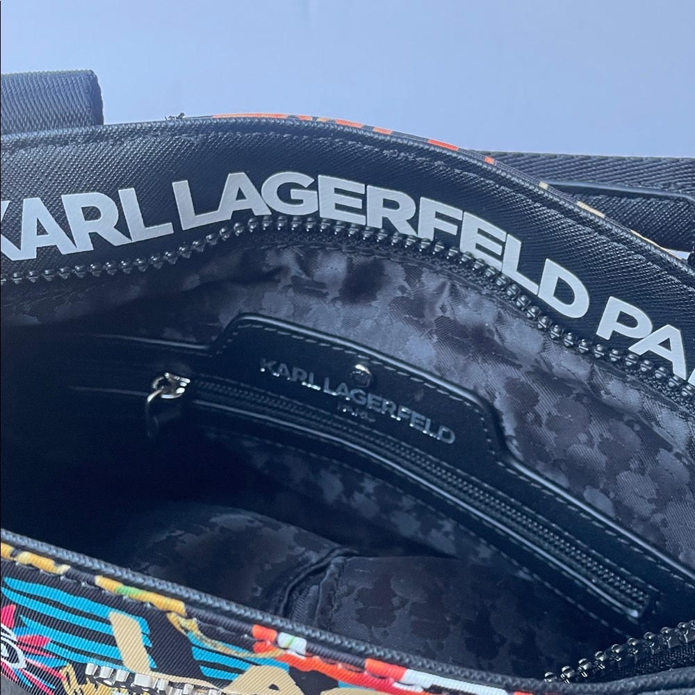 Karl Lagerfeld Colorful Graffiti Logo Print Mini Tote EUC - Picture 5 of 8